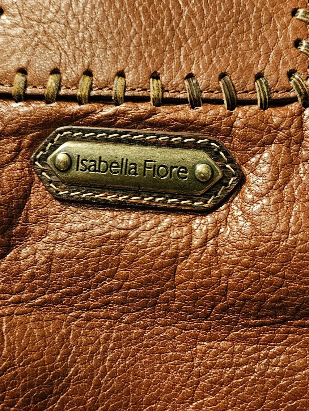 Isabella Fiore Leather Hobo  Boho Purse Bag Hand  Whipstitched Retired